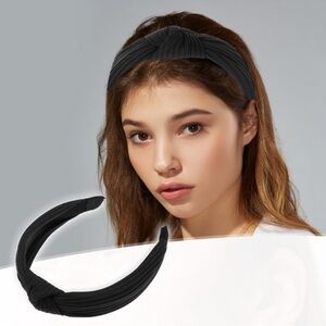 Sculptural Black Headband Minimalist Design